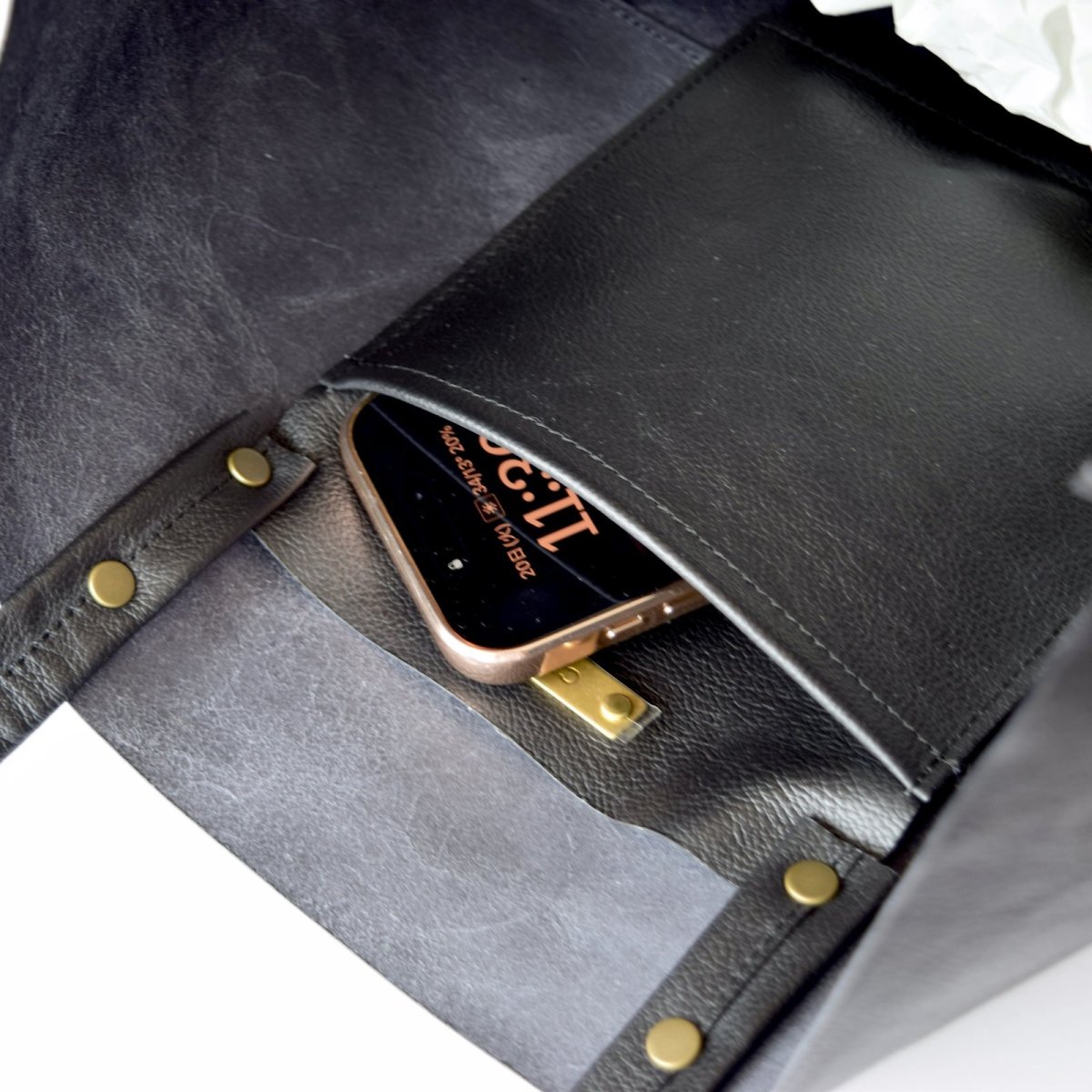 画像5: EASY TOTE / Leather Black / custom order (5)